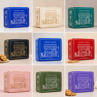 Boîtes en métal rectangulaires personnalisées avec couvercle hermétique pour emballage cadeau, baklava, chocolat, biscuits, vente en gros