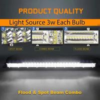 Barre lumineuse LED mince 12V 24V avec faisceau combiné spot et flood de 20 et 10 pouces, état neuf, pour SUV 4x4, lampe de travail LED tout-terrain, éclairage de conduite automobile