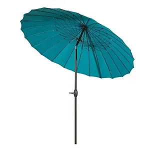 Outdoor New Wave Oosterse Stijl Patio Leven 2.7 Meter 24 Ribben Groot Formaat Vintage Shanghai Parasol Patio Paraplu Met Upf 30 +