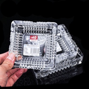 Crystal Glass Square Ashtray Large And <b>Small</b> Sizes For Living Room <b>Office</b> Guest Room Use - Product Image 4