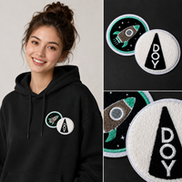 Vente en gros de patchs brodés en chenille personnalisés avec logo d'animaux mignons pour uniformes