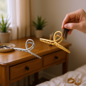 Pinza para el pelo Angelina Plain Plate Cross Claw de 11 cm, horquilla metálica para mujer, accesorios para el cabello - Product Image 2