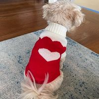 Pull pour chien en forme de cœur de fraise OEM, tricot traditionnel, chaud printemps/automne, MOQ 200, couleur/logo personnalisé