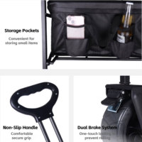 Chariot de camping pliable personnalisable Liveer en acier robuste avec auvent amovible et roues pour réservoir, capacité de charge de 200 kg pour le shopping