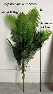 Plantes artificielles 30 feuilles 143cm Plantes en plastique Plante <span class=keywords><strong>de</strong></span> palmier artificielle pour décoration intérieure - Product Image 2
