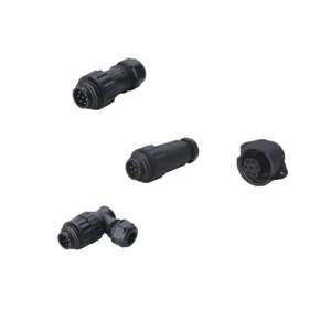 IP67 waterproof WA series 4 pin 7 pin screw termination black industrial connector weipu wa22