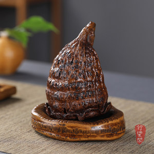 Bamboo Root Carved Lotus Seedpod Incense Burner Handmade Aromatherapy Craft Guizhou Origin YY0877 - Product Image 2