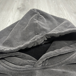 Vente en gros fabricant : Sweat à capuche zippé pour homme, haute qualité, style streetwear, coupe ample, effet vintage délavé et vieilli, broderie, pour impression - Product Image 3