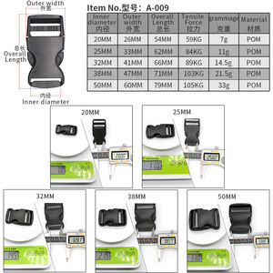 หัวเข็มขัดเสื้อชูชีพแบบพองเร็ว A009 ขนาด 20-50 มม. วัสดุ POM สำหรับอุปกรณ์นิรภัยทางน้ำ - Product Image 1
