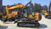 Excavatrice sur chenilles RUNTX 7.5T, machine de terrassement hydraulique avec cabine climatisée pour travaux municipaux