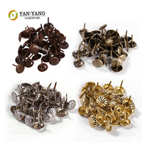 Clous de meubles décoratifs en nickel de style antique personnalisés Yanyang, clous ronds en fer de 11 mm dorés pour canapé