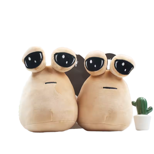 Fábrica al por mayor suave felpa Pou peluche figurita hogar Oficina decoración felpa almohada divertido regalo 3D ojos grandes alienígena peluche juguete - Product Image 1