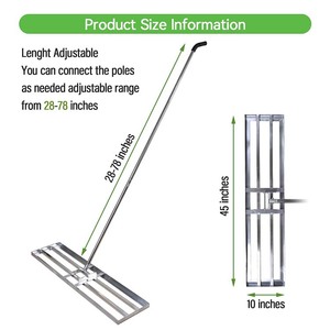 JH-Mech Outil de nivelage de sol de jardin Râteau de nivellement de <span class=keywords><strong>pelouse</strong></span> en acier inoxydable multifonctionnel <span class=keywords><strong>à</strong></span> usage intensif - Product Image 2