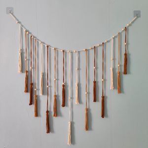 Nordique Simple Ins bohème en bois perle <span class=keywords><strong>Photo</strong></span> gland tissé à la main coton corde tenture <span class=keywords><strong>murale</strong></span> extérieure décoration <span class=keywords><strong>murale</strong></span> à la main <span class=keywords><strong>tapisserie</strong></span> <span class=keywords><strong>murale</strong></span> - Product Image 3