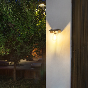 Solar Powered Human Body <b>Sensor</b> Wall Lamp 6-12 Hours Lighting Outdoor Courtyard Street <b>Light</b> Waterproof Tungsten Filament <b>Bulb</b> - Product Image 1