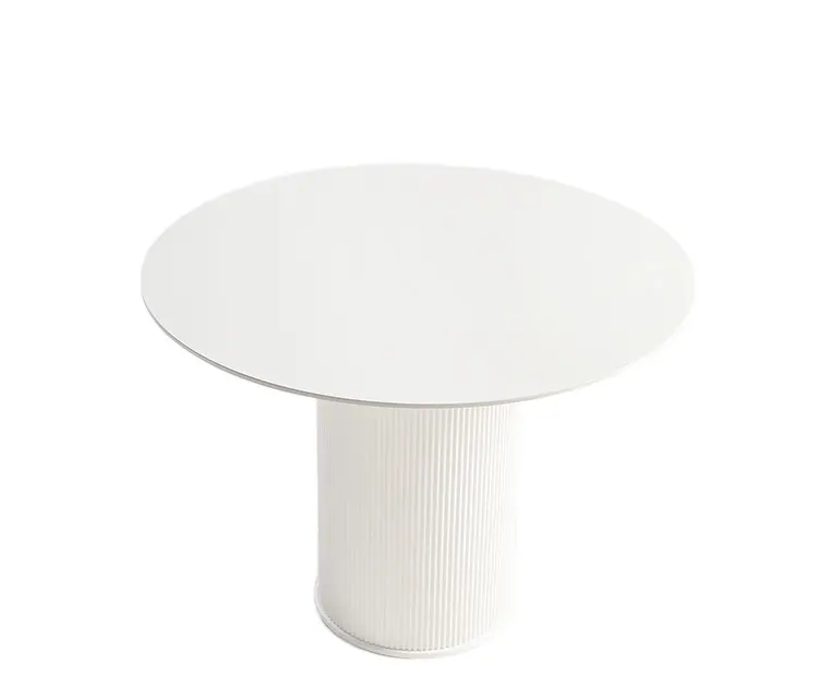 Nordic modern classic white round HPL dining MDF base table for dining room and living room