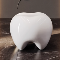 Tabouret en FRP blanc en forme de dent, design créatif, chaise d'appoint de loisirs de forme spéciale pour centres commerciaux et hôtels