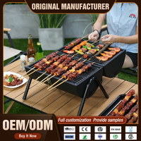 Parrilla de Carbón Portátil, Pequeña, Independiente, Impermeable, de Acero con Recubrimiento en Polvo, con Protección Contra Llamas, para Uso Comercial e Industrial, Personalizable