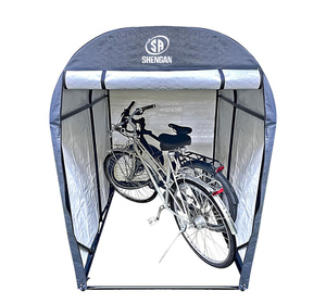 Tente de <span class=keywords><strong>vélo</strong></span> portable SA pour l'extérieur, structure en acier allié, auvent enduit de PE, <span class=keywords><strong>abri</strong></span> 120x163x176cm, imperméable, porte à fermeture éclair enroulable - Product Image 1