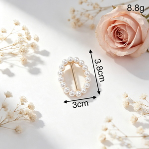 Broche ovale en strass 32*21mm en gros, broche décorative en métal doré avec boucle coulissante pour écharpe, châle et accessoires vestimentaires - Product Image 6