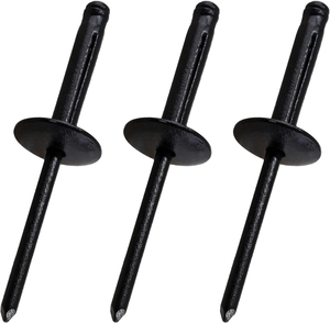 Remaches Bulbex <span class=keywords><strong>Trebol</strong></span> de Aluminio Negro, Cabeza Redonda, Semi-Tubulares, Remaches Ciegos, Estándar ISO 5/32 - Product Image 1