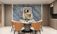 Panneau mural moderne en charbon de bambou imperméable, ignifuge et sans formaldéhyde, avec impression 3D effet marbre pour usage domestique