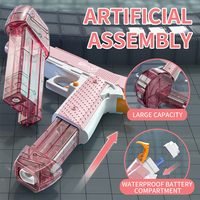 Pistolet à eau électrique à piles avec lumière, tir automatique, jouet pour adultes et enfants, jouets d'été en plein air