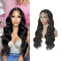 Vente en gros 13x6 prédécoupé HD dentelle frontale perruque vierge crue cuticule aligné cheveux indiens perruque vague de corps avant de lacet perruques pour les femmes noires