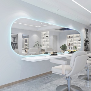 Espejo de Estilismo para Salón de Belleza, Mueble de Barbería con Espejo y Armario para Peluquería - Product Image 4
