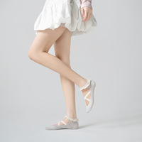 Elegante Spitzen-Rüschen-Ballett-Yoga-Socken mit Doppelseitigem Silikon-Grip, Rutschfeste Barre-Socken mit Kreuzelastikbändern und Individuellem Logo