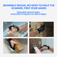 Lecteur de codes-barres QR W-330 sans fil, scanner portable 2D pour gants (main gauche et droite)
