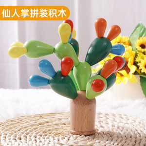 Blocs de construction en bois en forme de cactus pour enfants de 4 à 6 ans, jouet d'éducation précoce, ensemble de jeu d'assemblage de style Montessori - Product Image 5