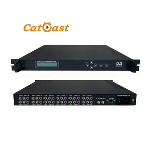Digital TV 12 In 1 Encoder Modulator DVB T MPEG4 SD CVBS ke RF Encoder Modulator