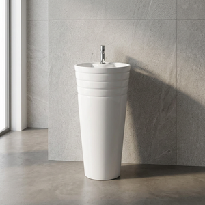 Coronis Red Ceramic Full Pedestal Wash Basin Modern European Design Bathroom Sanitary Ware - Product Image 6