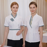 Uniforme de serveur printemps-été à manches courtes pour l'équipe de service d'hôtel et de restaurant, vêtements de travail professionnels pour l'hôtellerie