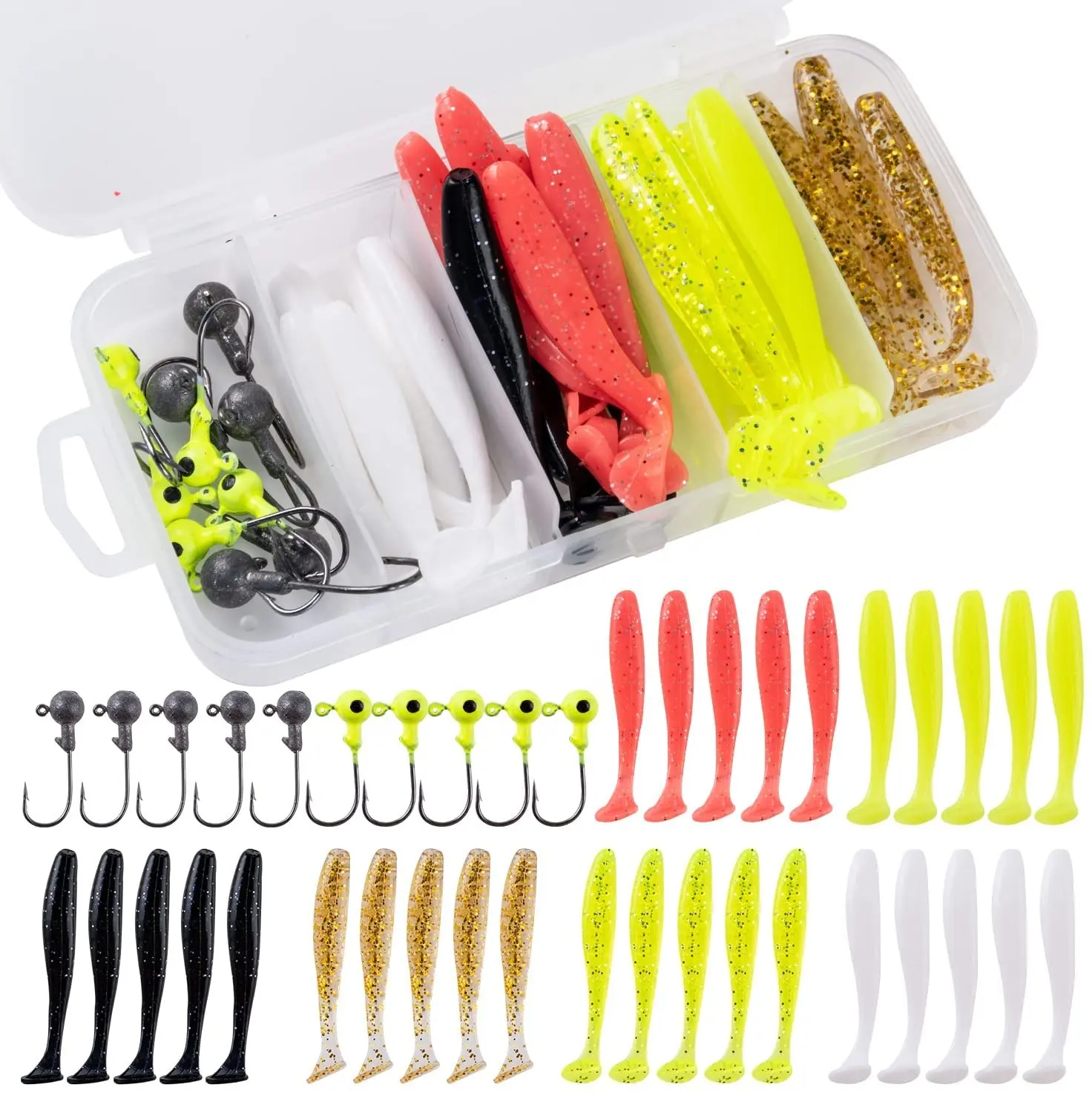 High Quality Artificial Plastic Fishing Baits Soft Fishing Lures Tackle Set Kit