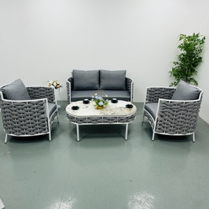 Ensemble <span class=keywords><strong>de</strong></span> canapés en aluminium durable pour l'extérieur avec table basse pour <span class=keywords><strong>jardin</strong></span>, patio, cour, hôtel et école - Product Image 5