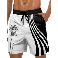 Shorts de bain pour hommes, logo personnalisé, été, léopard, réversible, imperméable, taille élastique, décontracté, nylon, polyester, boardshorts de plage