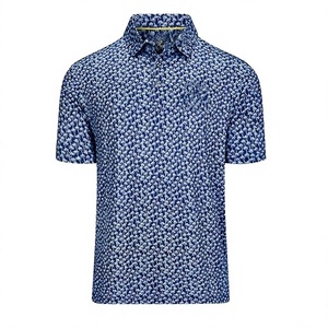 Chemise à manches courtes pour homme, bleue, imprimée, formelle, en coton, respirante, séchage rapide - Product Image 1