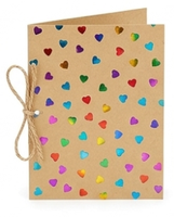 Kit d'emballage cadeau en papier kraft écologique recyclable imprimé en gravure mini-cœur coloré, sacs cadeaux, boîtes, cartes, emballages pour carnets