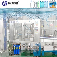 Ligne de production d'eau en bouteille PET automatique 6000 BPH, usine d'eau clé en main avec remplissage, bouchage, étiquetage et emballage 3-en-1