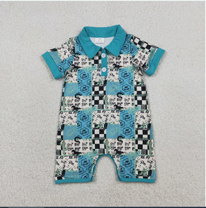 Combinaison d'été pour bébé garçon, imprimé à carreaux, style western, SR3723 Cowboy Rodeo - Product Image 1