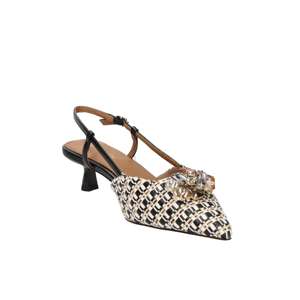 Tamaris Donna Slingback 1-29512-46 Beige/Nero 36 4 Cm Heel <b>Pumps</b> - Product Image 4
