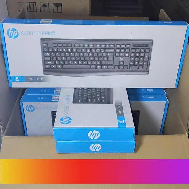 Home Keyboard Mouse Combo Desktop Laptop Gaming Office for HP Km200 Wired Keyboard and Mouse Set LED Waterproof USB Notebook Hp