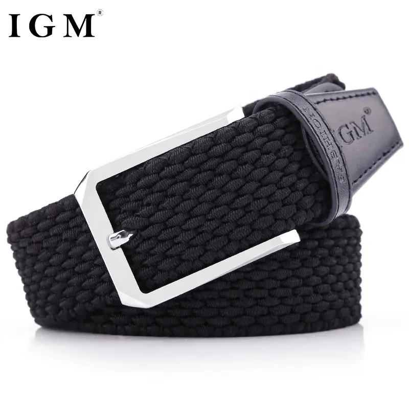 IGM Mens Canvas Elastic Fabric Woven Stretch Braided Belts for Jeans