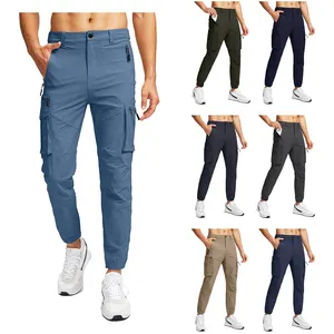 Men's Hiking Woven Cargo Pants Slim Fit Stretch Techwear Work Tech Wear Cargo Ripstop Quick Dry Jogger Pants With 7 Pockets