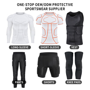 <span class=keywords><strong>Maglia</strong></span> a Compressione Imbottita da <span class=keywords><strong>Portiere</strong></span> Personalizzata per Ragazzi per Calcio, Football, Paintball e Baseball con Protezioni per Petto e Spalle - Product Image 4