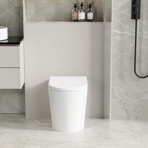 <span class=keywords><strong>Inodoro</strong></span> sin borde de altura cómoda, de pared, con cisterna oculta, WC de cerámica <span class=keywords><strong>para</strong></span> baño, <span class=keywords><strong>inodoro</strong></span> alargado con proyección - Product Image 2