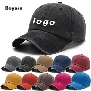 Boyarn Vintage lavado desgastado 6 paneles deportivo lona gorra de béisbol al aire libre viaje sombrilla bordado Logo ajustado oro cobre - Product Image 4