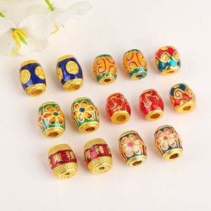 Perles en émail en forme de baril 12x9mm, perles porte-bonheur en métal en forme de goutte d'huile pour la fabrication de bijoux, bracelets, colliers, boucles d'oreilles, accessoires DIY - Product Image 4